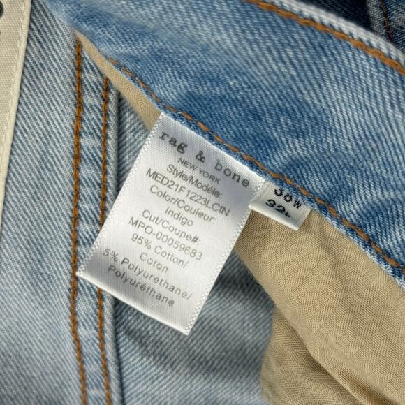 Rag & Bone Fit 2 Slim Jeans Mens 38 x 32 Button Fly Aero Stretch Blue Comfort - Picture 8 of 10